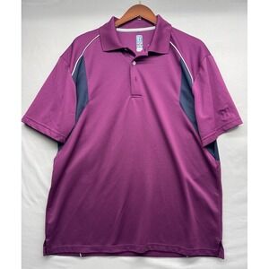 PGA TOUR Men's Airflux Short Sleeve Polo Shirt Sz XL Maroon Black 4565